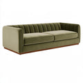 Divano 3 posti 220 x 90 x 78 cm in velluto verde - stile moderno per soggiorno