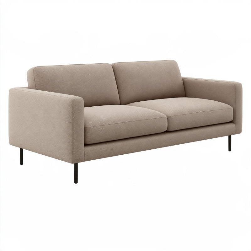 Divano 2 posti 170 x 85 x 85 cm in tessuto beige - stile moderno con piedi in metallo
