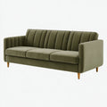 Divano 3 posti 210 x 85 x 85 cm in tessuto verde - stile moderno