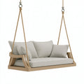 Dondolo da giardino 180 x 75 x 65 cm in legno beige con seduta imbottita sospesa