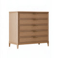 Cassettiera 100 x 45 x 110 cm in legno marrone a cinque cassetti stile classico