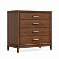 Cassettiera 90 x 45 x 100 cm in legno marrone con 4 cassetti stile classico