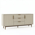 Credenza 180 x 45 x 85 cm in legno beige con ante e cassetti stile moderno